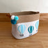 Blue Hot Air Balloons - Jute & Cotton Rope Storage Basket